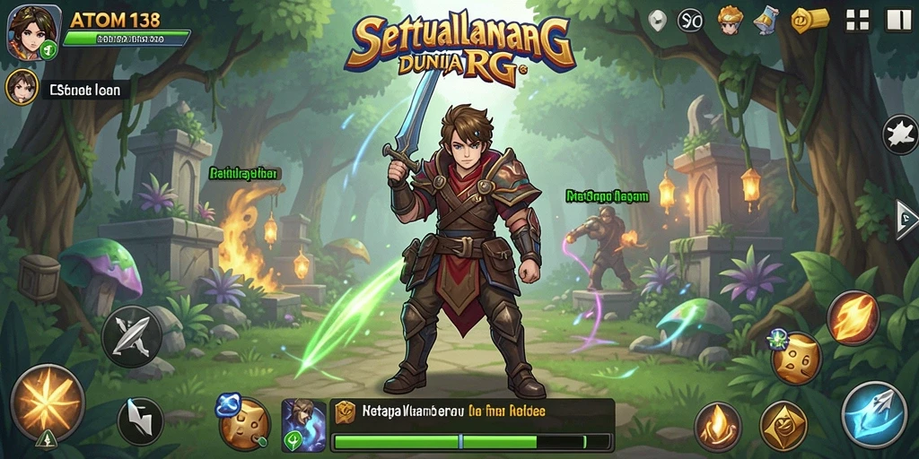 Tangkapan layar dari gameplay seru ATOM138 dengan pertarungan dan eksplorasi.