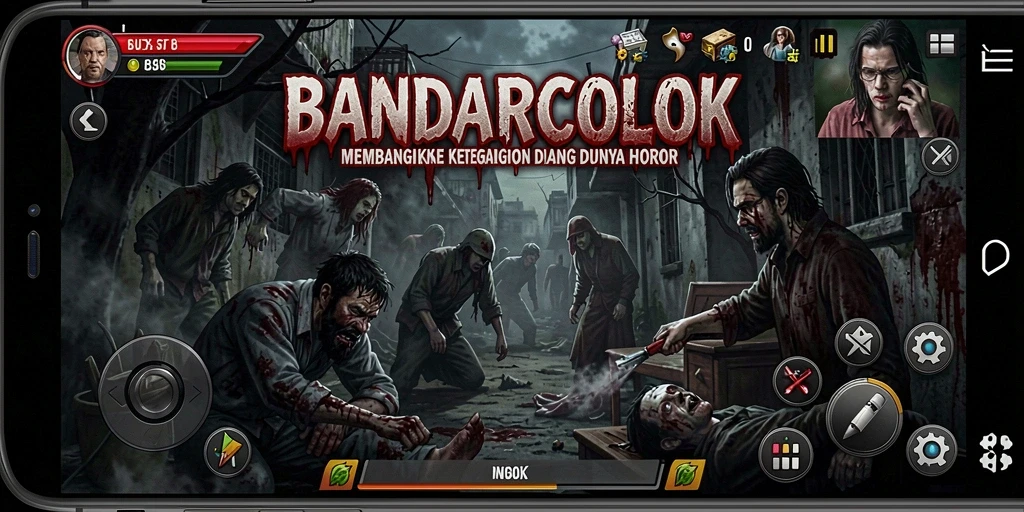 Screenshot gameplay BANDARCOLOK menampilkan suasana mencekam yang menakutkan.
