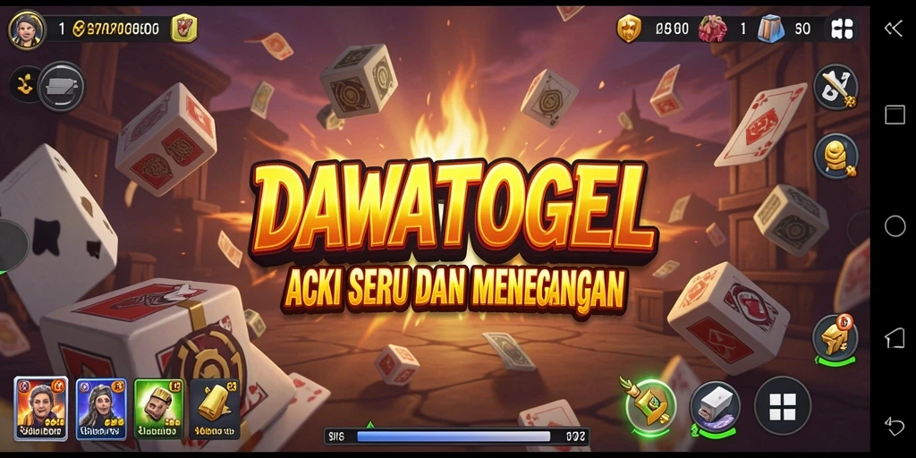 Tangkapan layar utama DAWATOGEL menampilkan aksi mendebarkan dalam pertempuran.