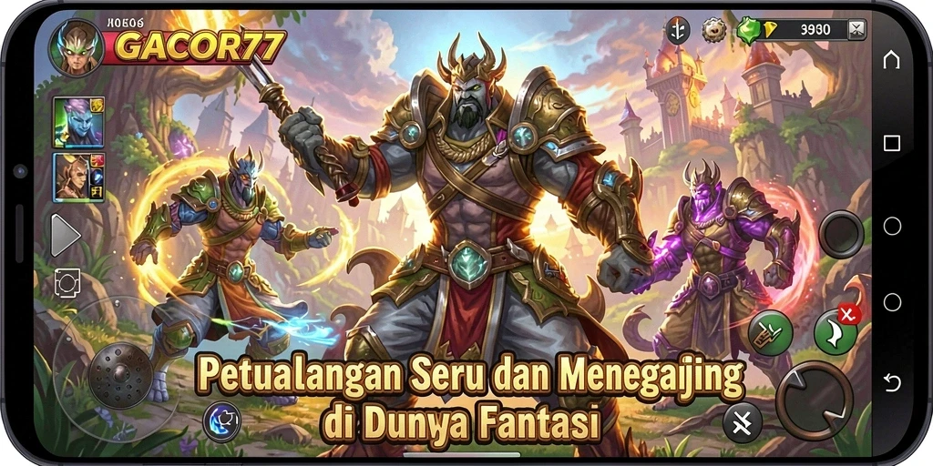 Screenshot gameplay GACOR77 menampilkan petualangan mendebarkan di dunia fantastis.