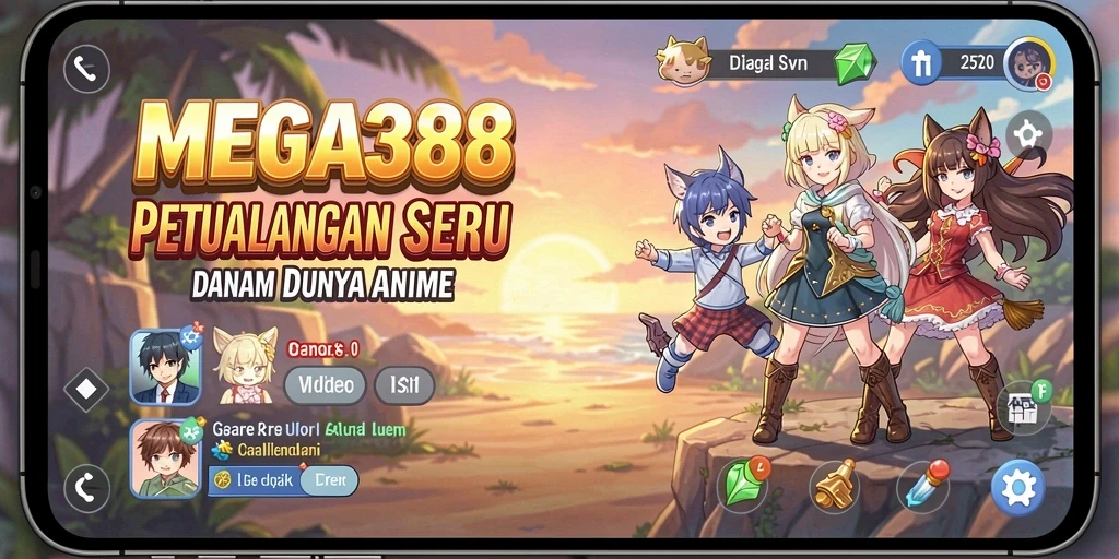 Screenshot gameplay MEGA388 dengan karakter Anime yang menarik.