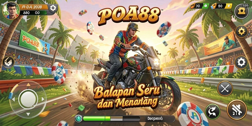 Screenshot gameplay POA88 menampilkan momen balapan yang mendebarkan.
