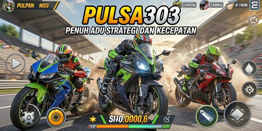 Gameplay seru PULSA303 dalam balapan motor