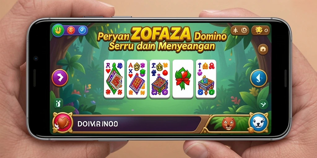 Tampilan gameplay seru di ZOFAZA saat bermain Domino.